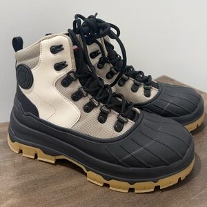 Hunter Black, cream and white Rain Boots